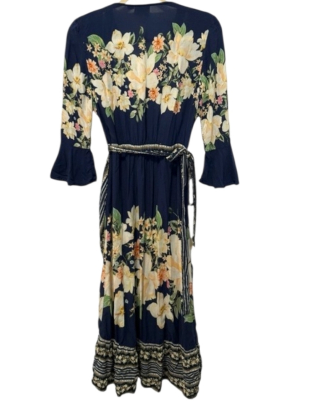 Farm de Rio blue floral wrap maxi dress size S - Picture 5 of 9